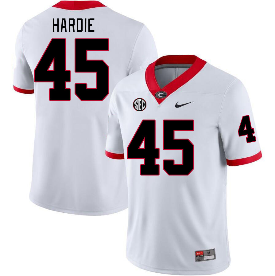 Men #45 Jacob Hardie Georgia Bulldogs College Football Jerseys Stitched-White
